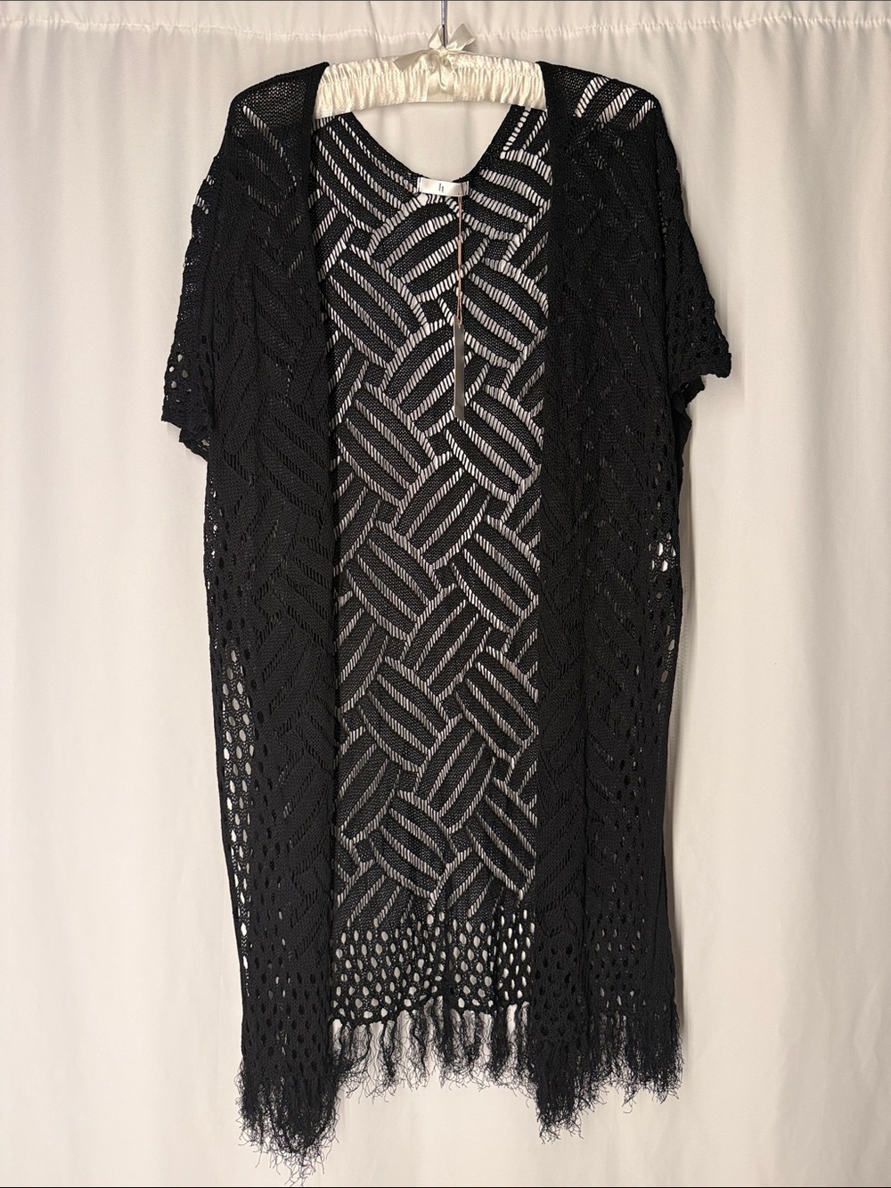 Black Crochet Swim Coverup